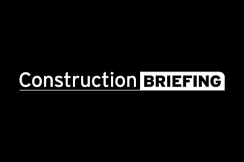 Construction Briefing Logo in White on a Black Background