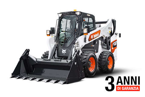 Uno scatto in studio della pala compatta gommata Bobcat S86 su sfondo ben illuminato e pulito.