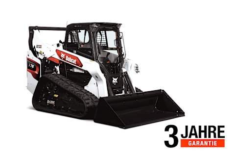 Eine saubere Studioaufnahme des T76 von Bobcat vor einem weißen Hintergrund.