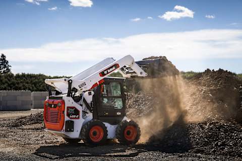 An action shot of Bobcat's S66-2 Skid-Steer Loader