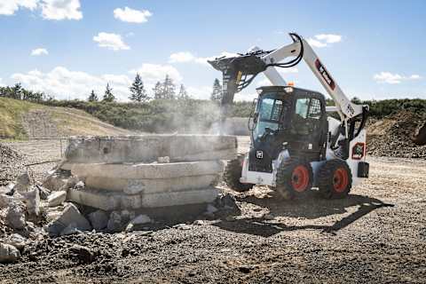 An action shot of Bobcat's S66-2 Skid-Steer Loader