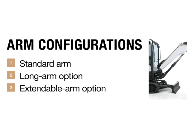 Choose the right arm configuration for your excavator and your jobsite