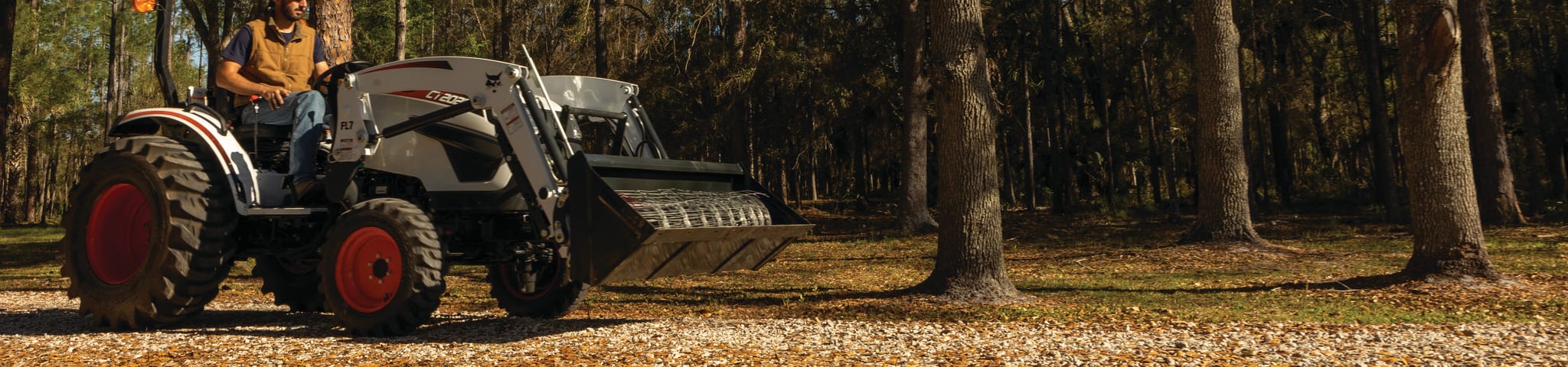 Bobcat CT2025 Compact Tractor in Wooded Area