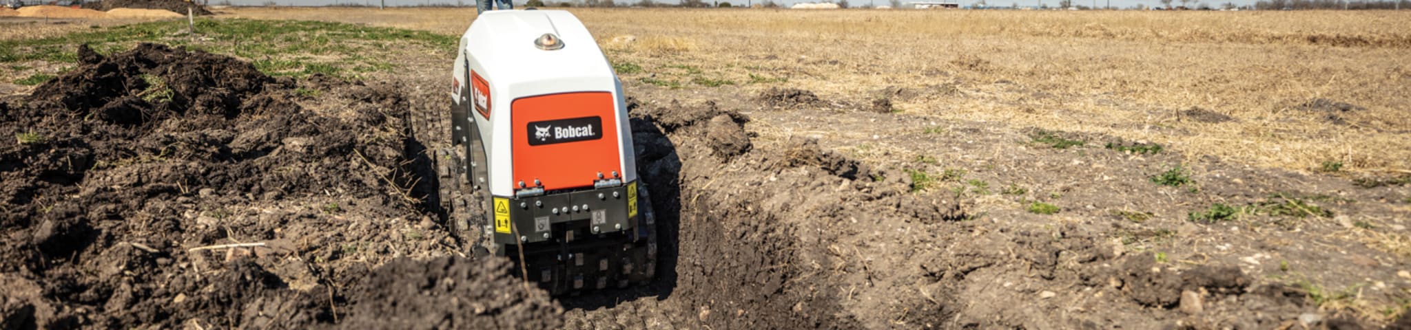 Operator Controlling the Bobcat TR75 Trench Roller