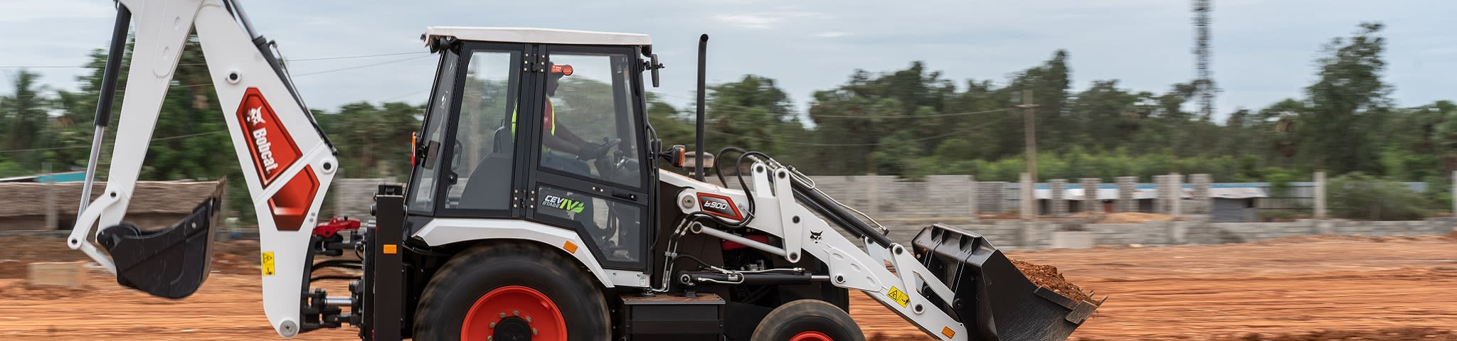 B900 Backhoe Loader on construction site