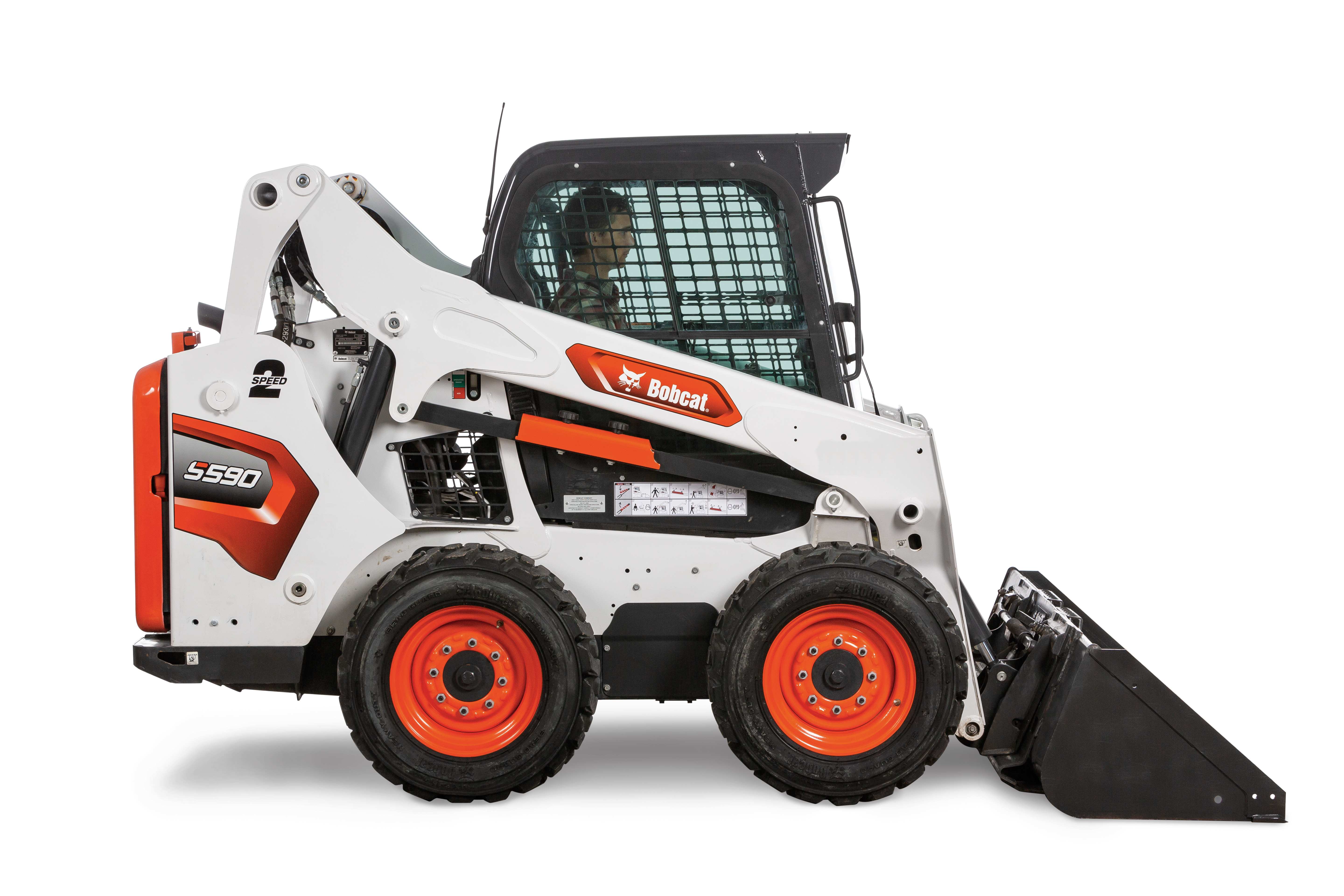S590 Bobcat Skid Steer Loader on White Background