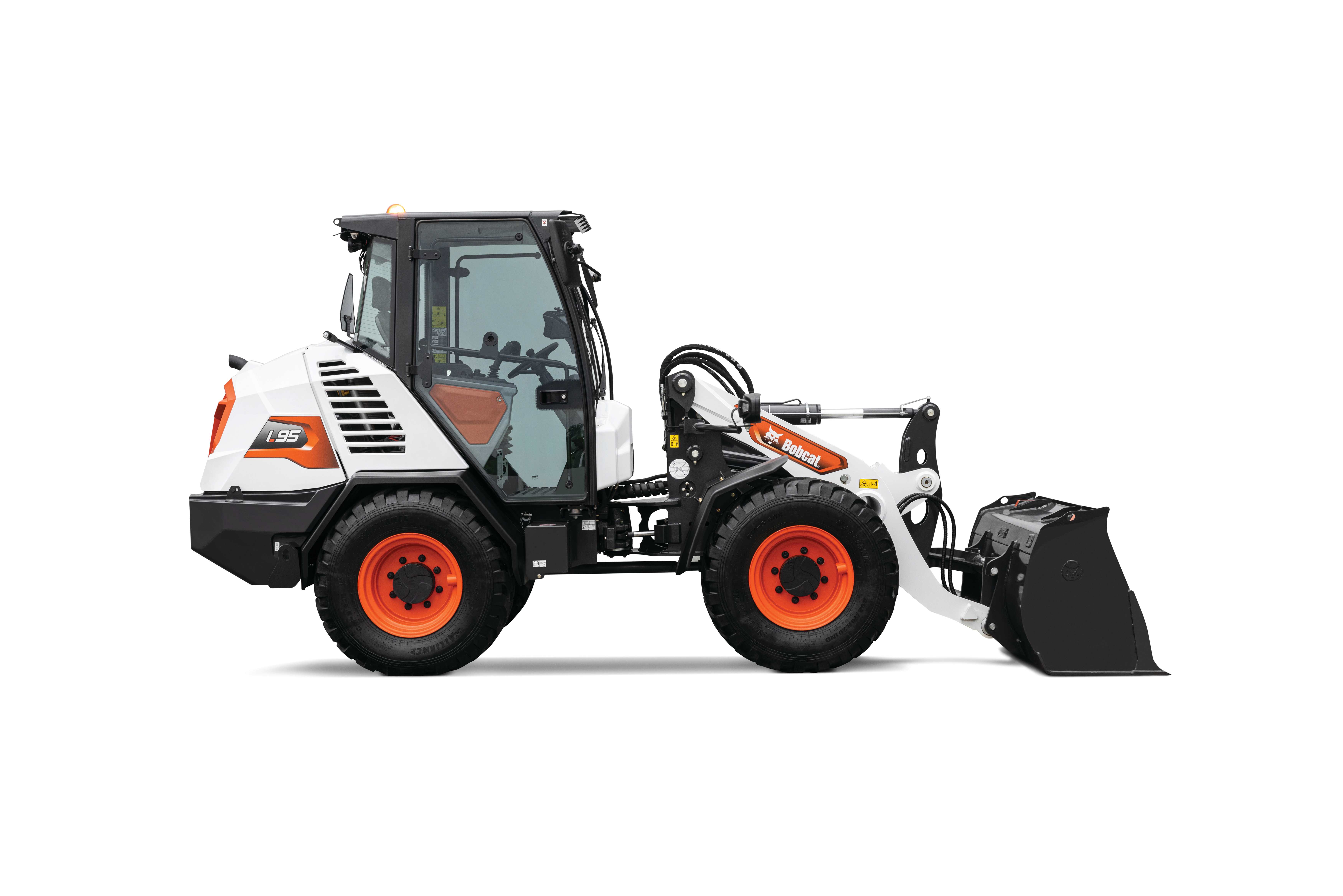 L95 Bobcat Compact Wheel Loader on White Background