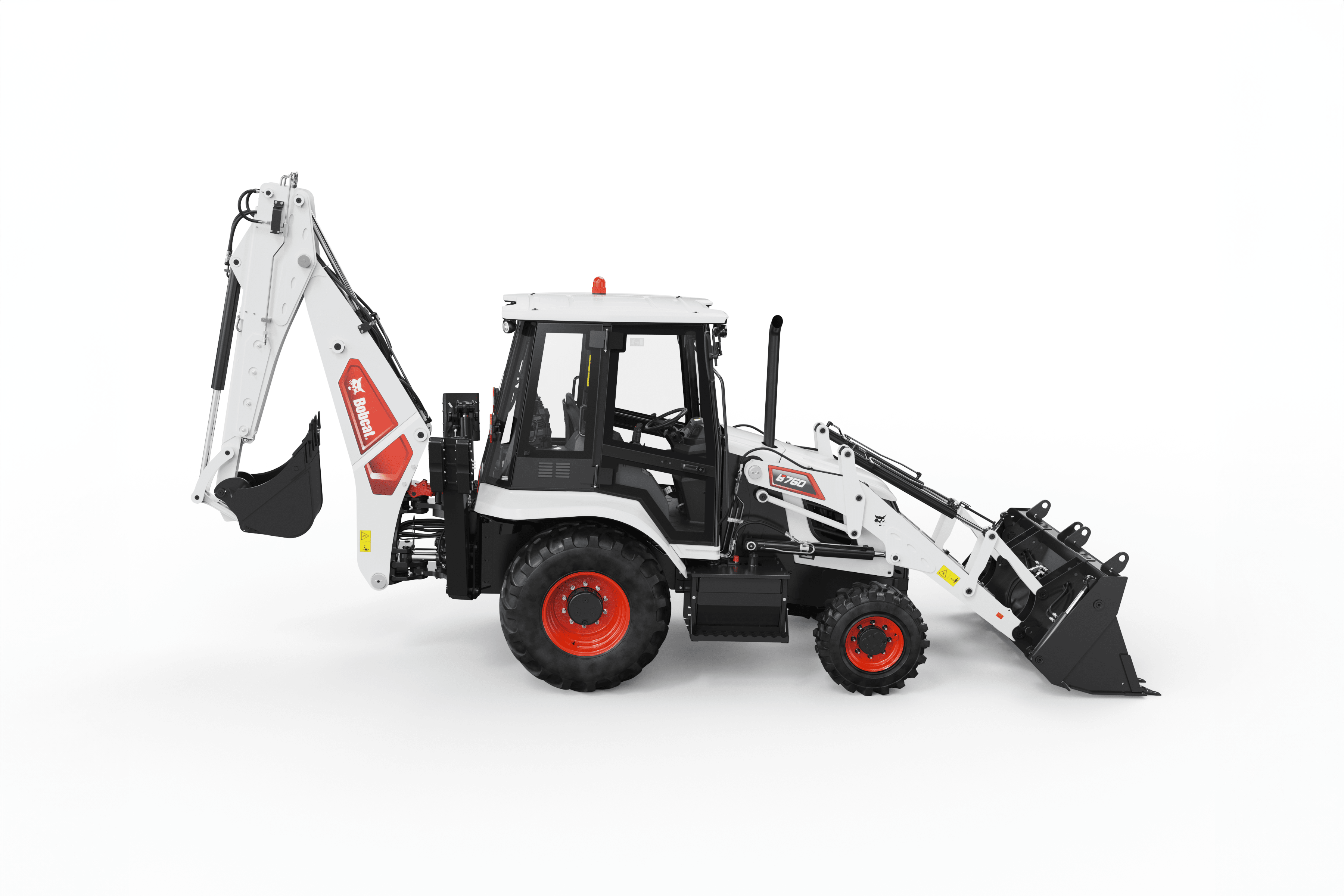 Bobcat B760 Backhoe Loader on White Background