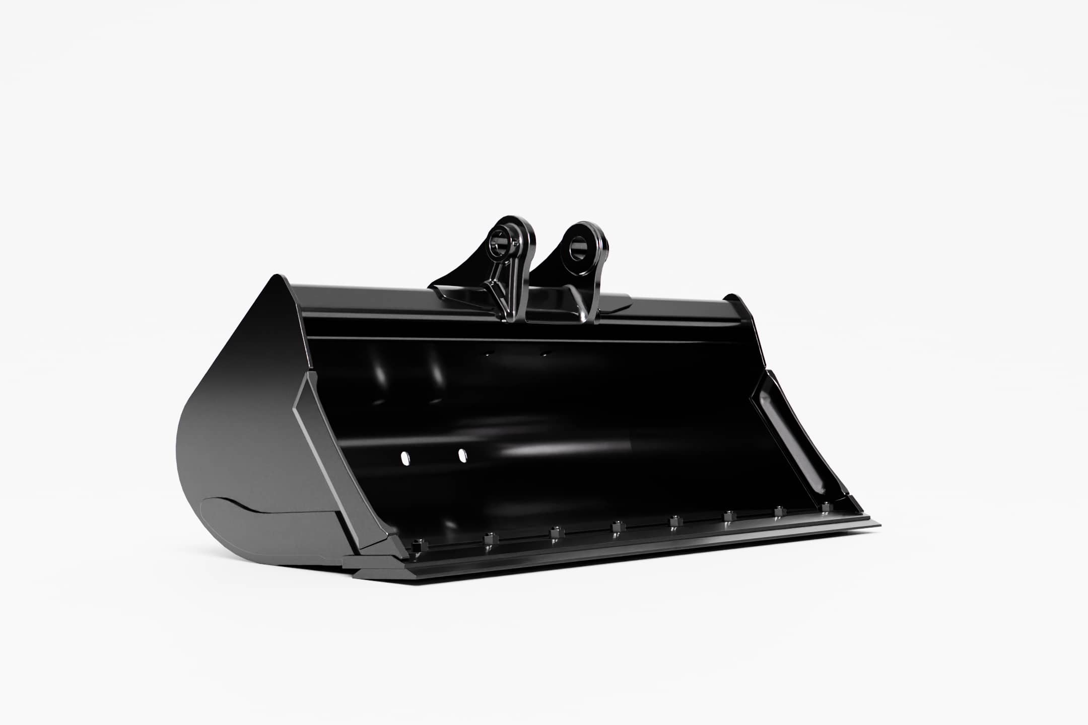 Bobcat Compact Excavator Grading Bucket on a White Background