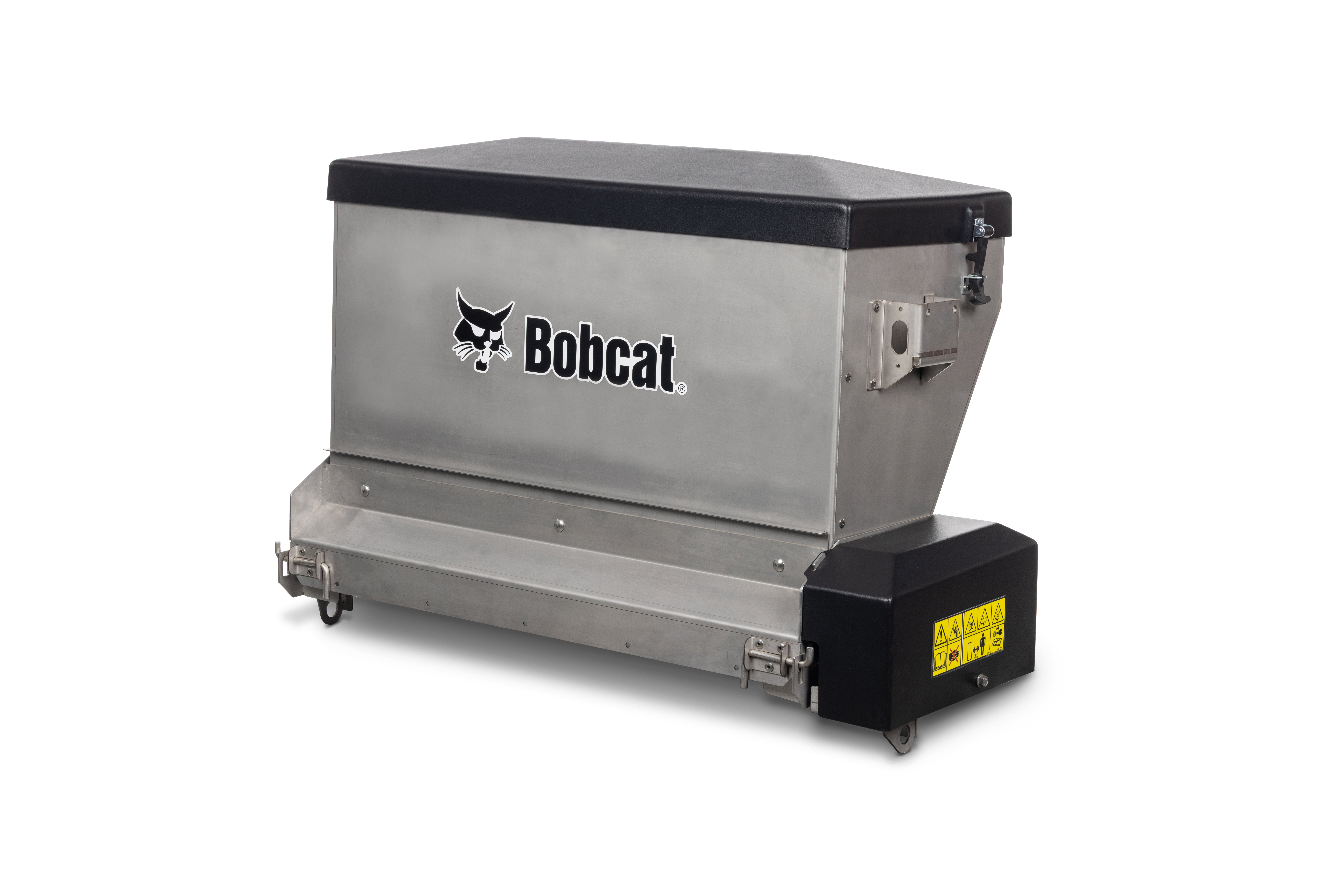 A 6-Cubic-Foot Bobcat Drop Spreader Against a White Background