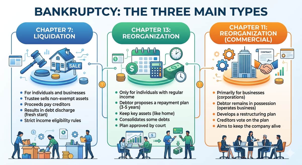 Bankruptcy: What Are The Three Main Types?