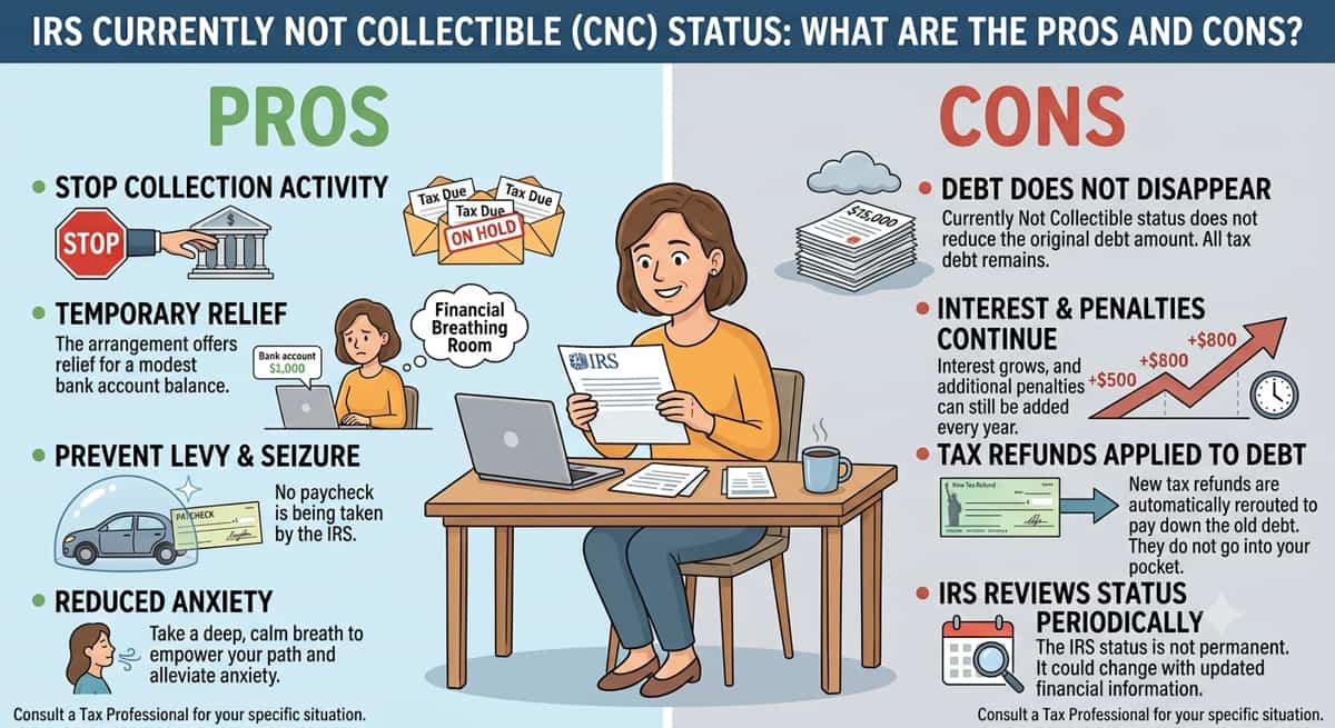 IRS Currently Not Collectible Status: What Are The Pros And Cons?