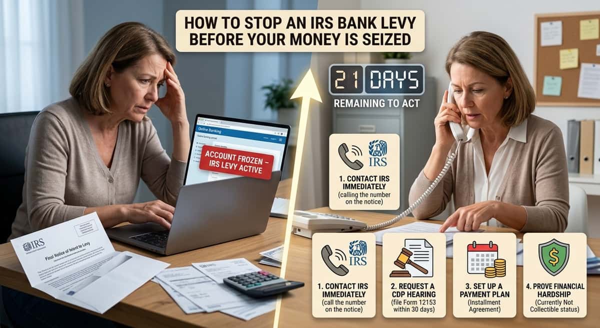 How to Stop an IRS Bank Levy Before Your Money Is Seize