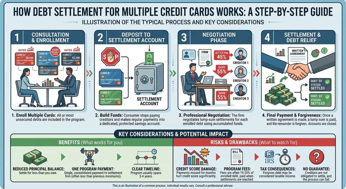 Debt Settlement for Multiple Credit Cards: How Does It Work?