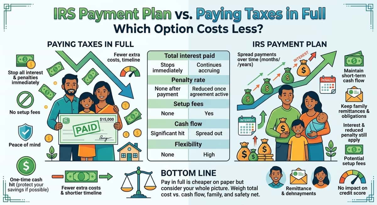 IRS Payment Plan vs. Paying Taxes in Full: Which Option Costs Less?