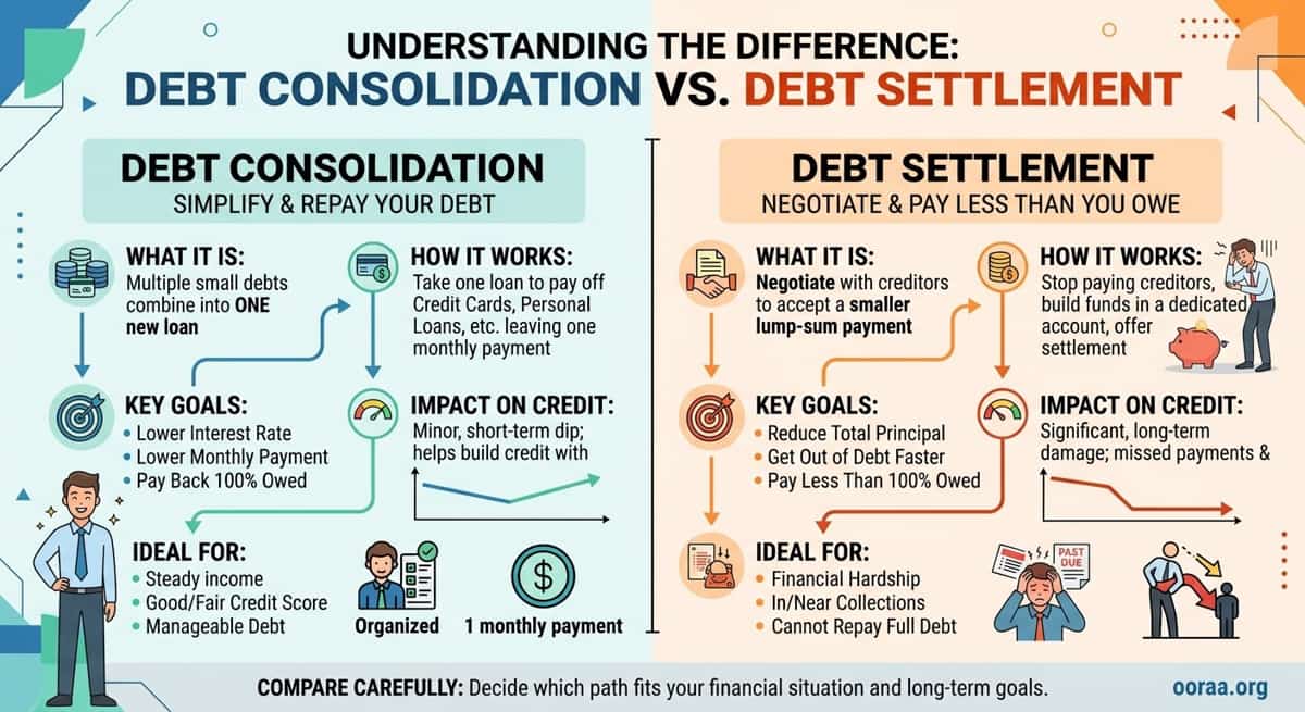 What’s The Difference Between Debt Consolidation And Debt Settlement?