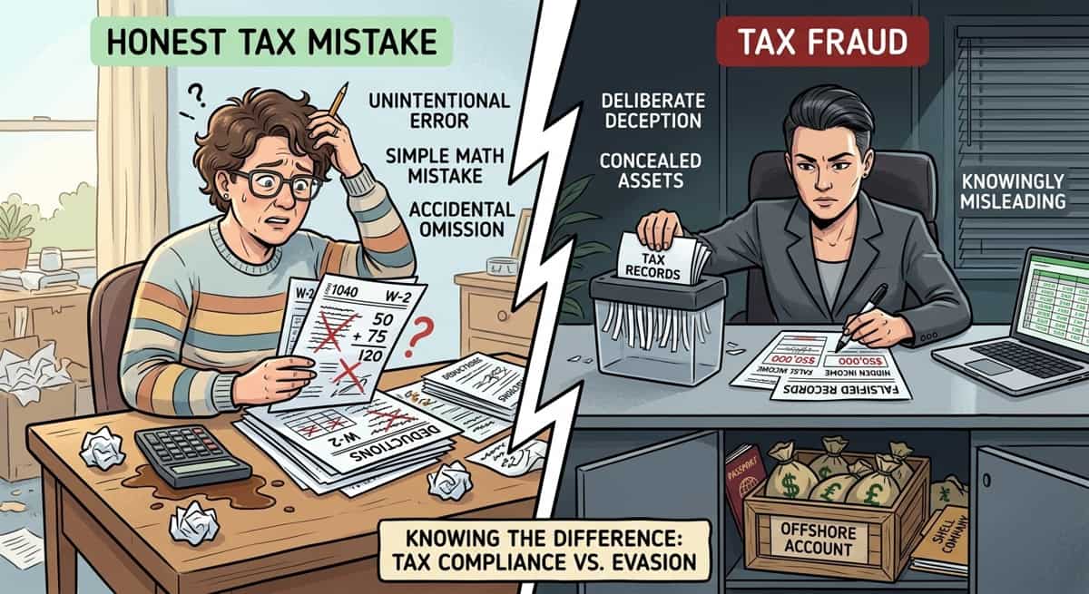 What Is the Difference Between Tax Fraud and an Honest Tax Mistake?
