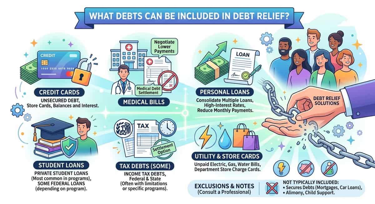 What Debts Can Be Included in Debt Relief?