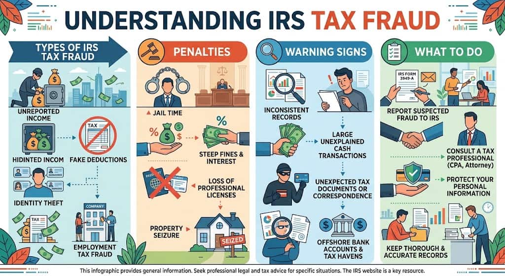 IRS Tax Fraud: Types, Penalties, Warning Signs, and What to Do