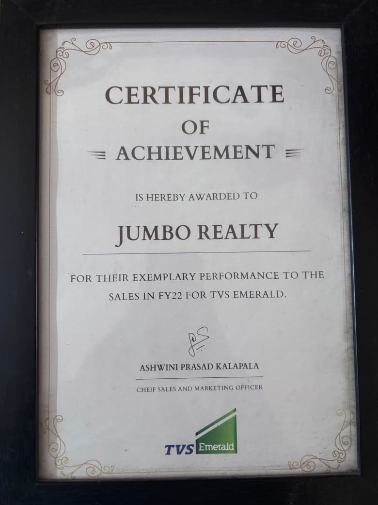 Jumbo Realty award 2