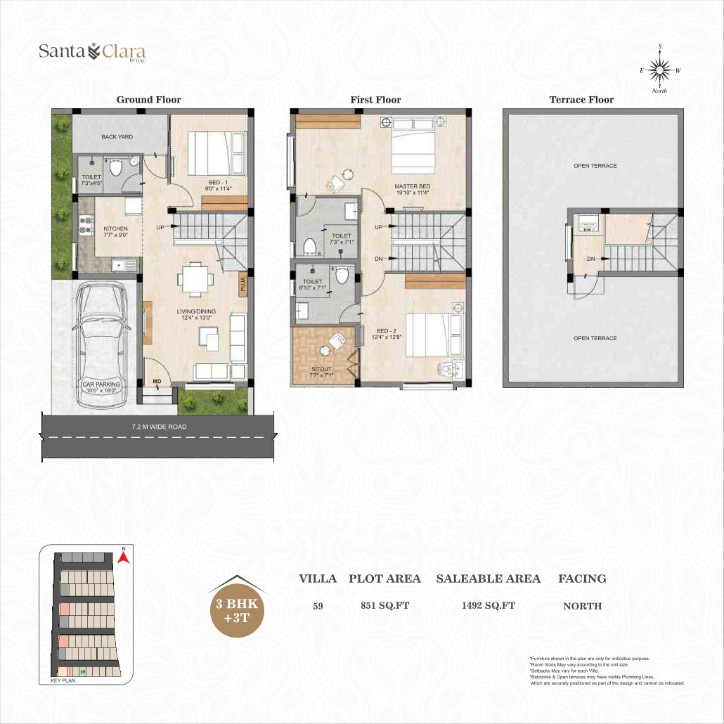 DAC Santa Clara — 3 BHK Villa — Villa 59 (851 sq.ft plot, 1492 sq.ft saleable)