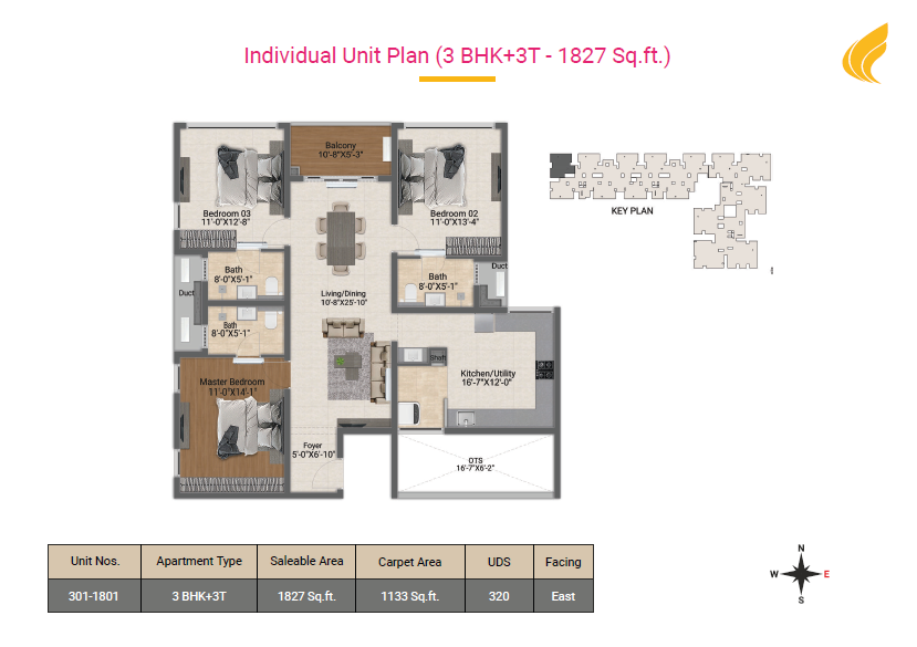 iHeart — 3 BHK Unit Plan