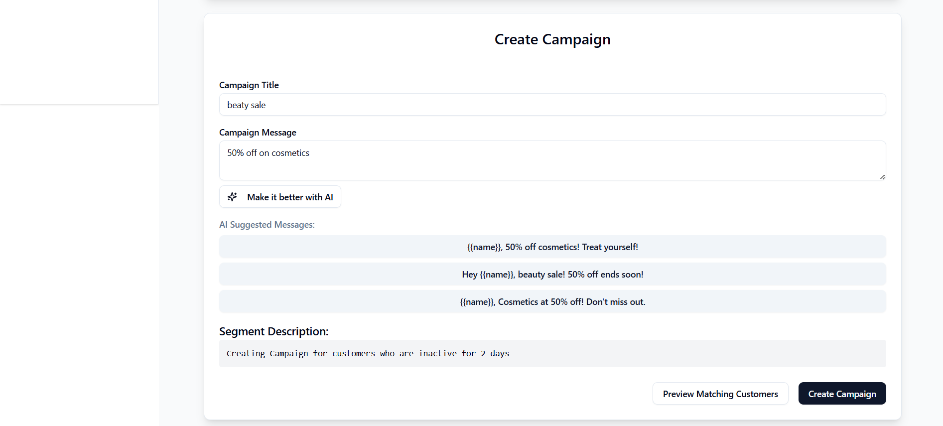 Create Campaign With AI
