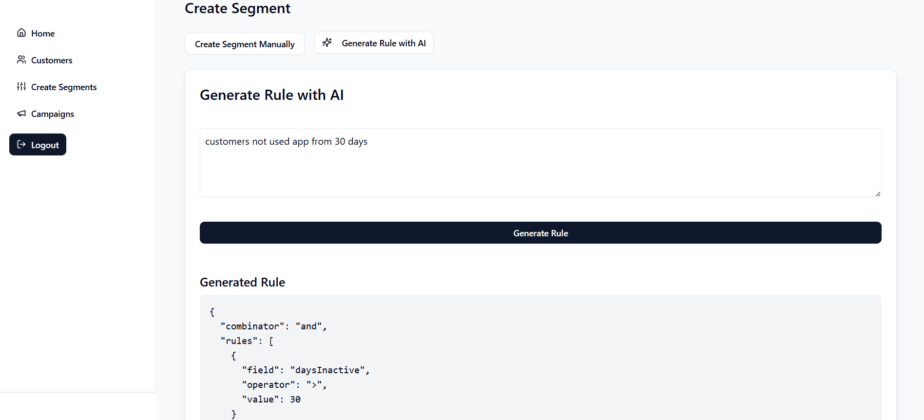 Generate Rule with AI