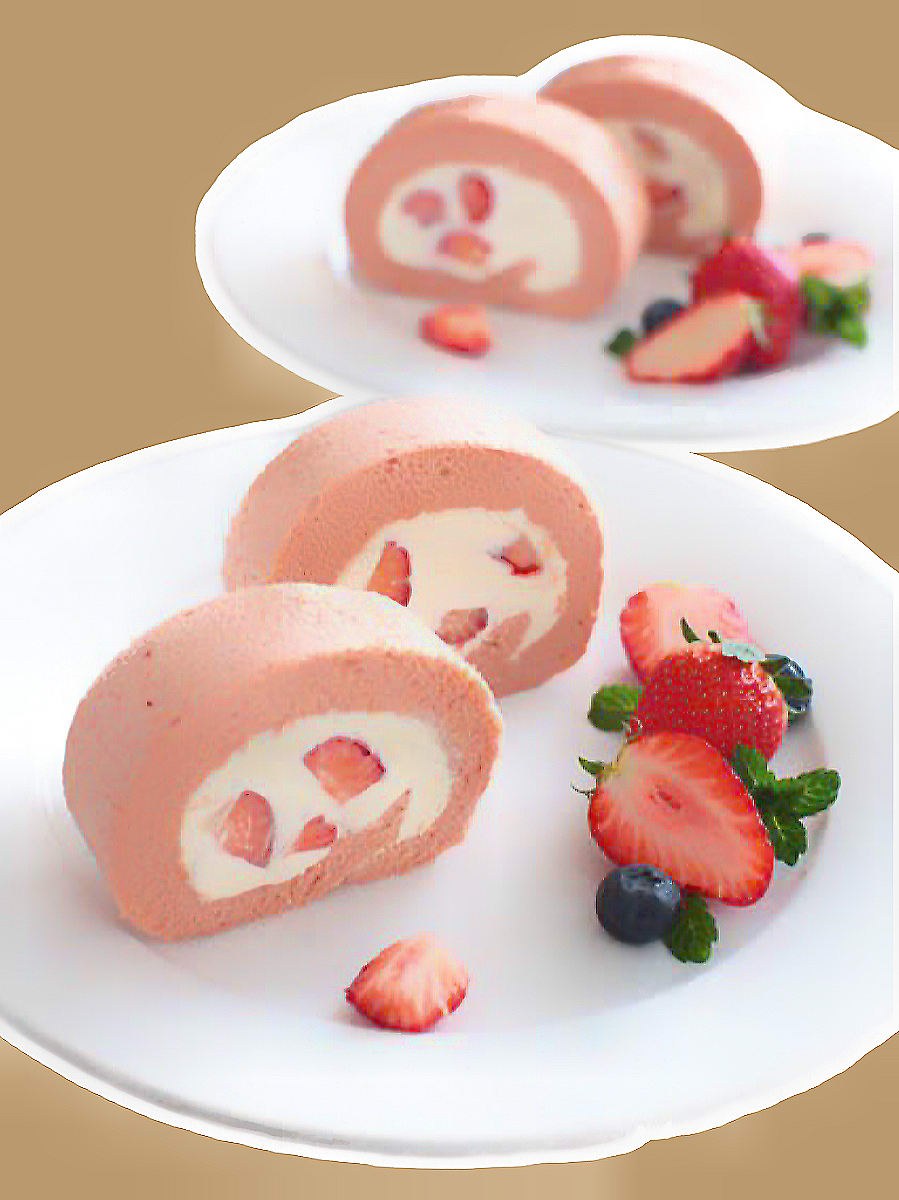 Roll cake dâu tây