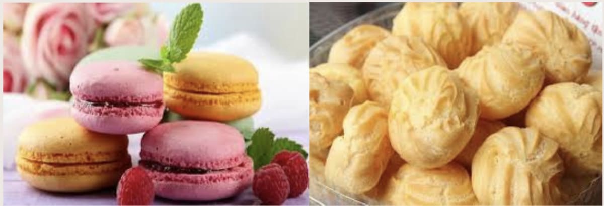 Đặc điểm bánh macaron và bánh su kem