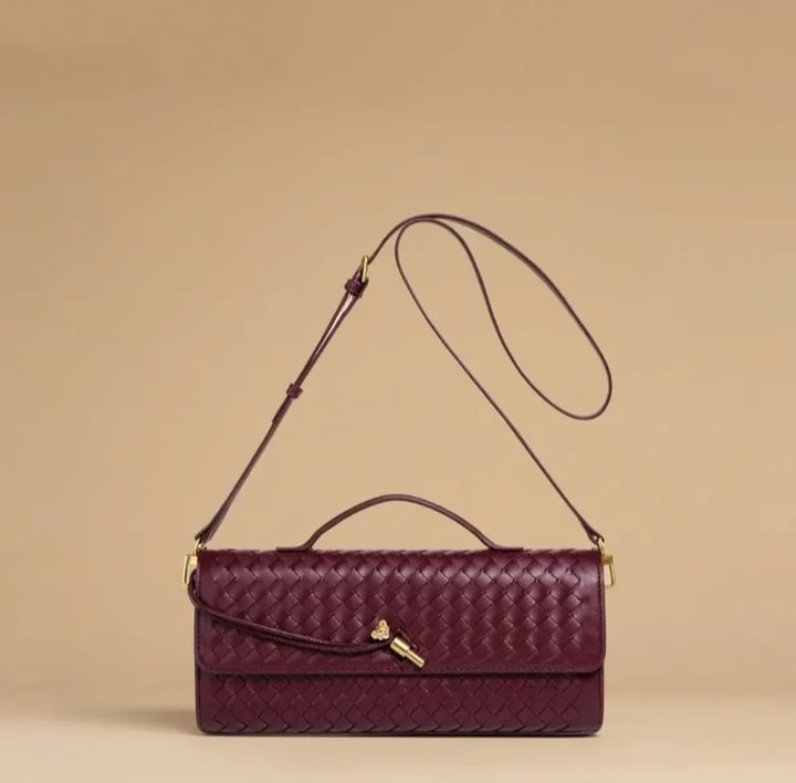 SAC A MAIN EN DAIM TISSI ET CUIR PU POUR FEMME - 1