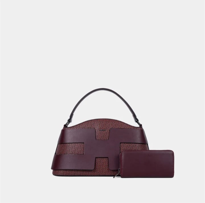 Sac à Main Effet Cuir Lisse Bicolore - 1