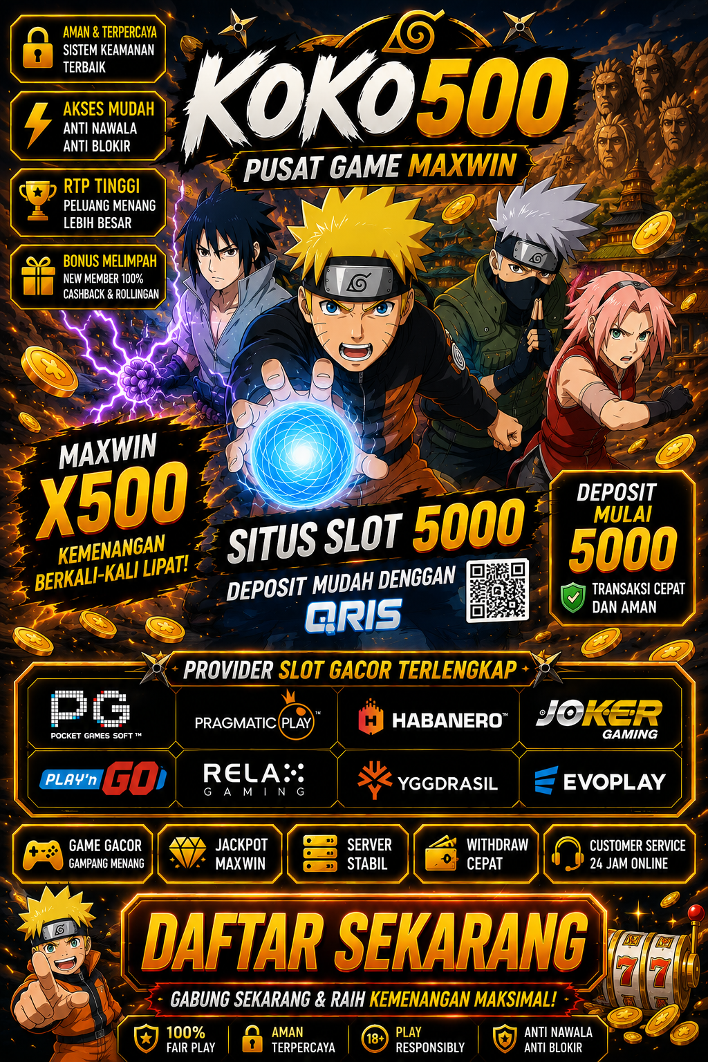 KOKO500 : Pusat Game Maxwin Dengan X500 Situs 5000 Deposit Mudah Dengan Qris image 1