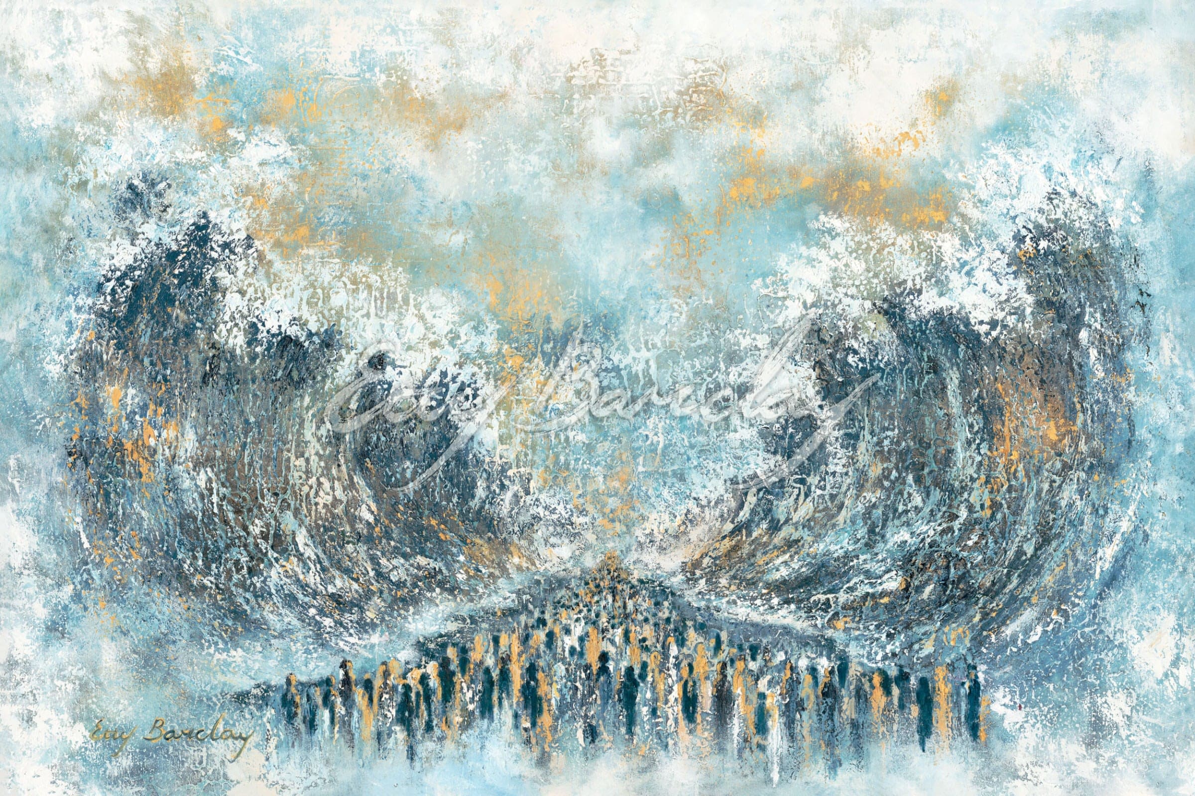 The sea spliting