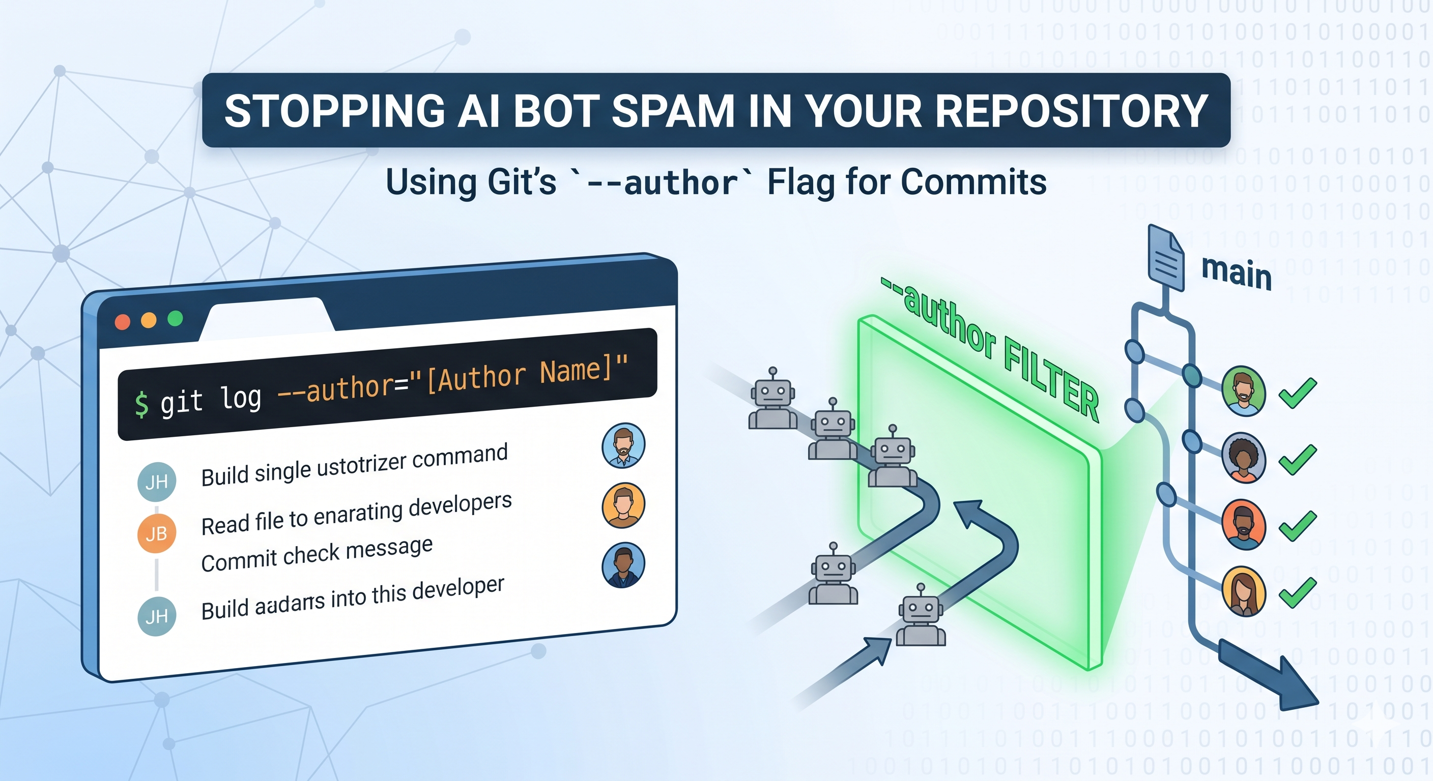 How Using Git’s –author Flag Stopped AI Bot Spam in Our Repository