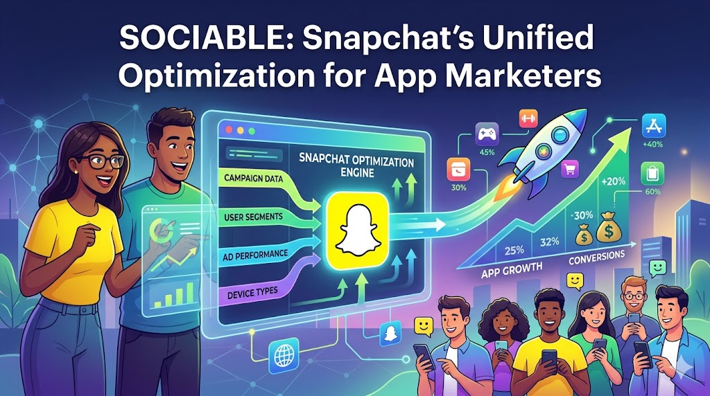 Sociable: Snapchat's Unified Optimization for App Marketers