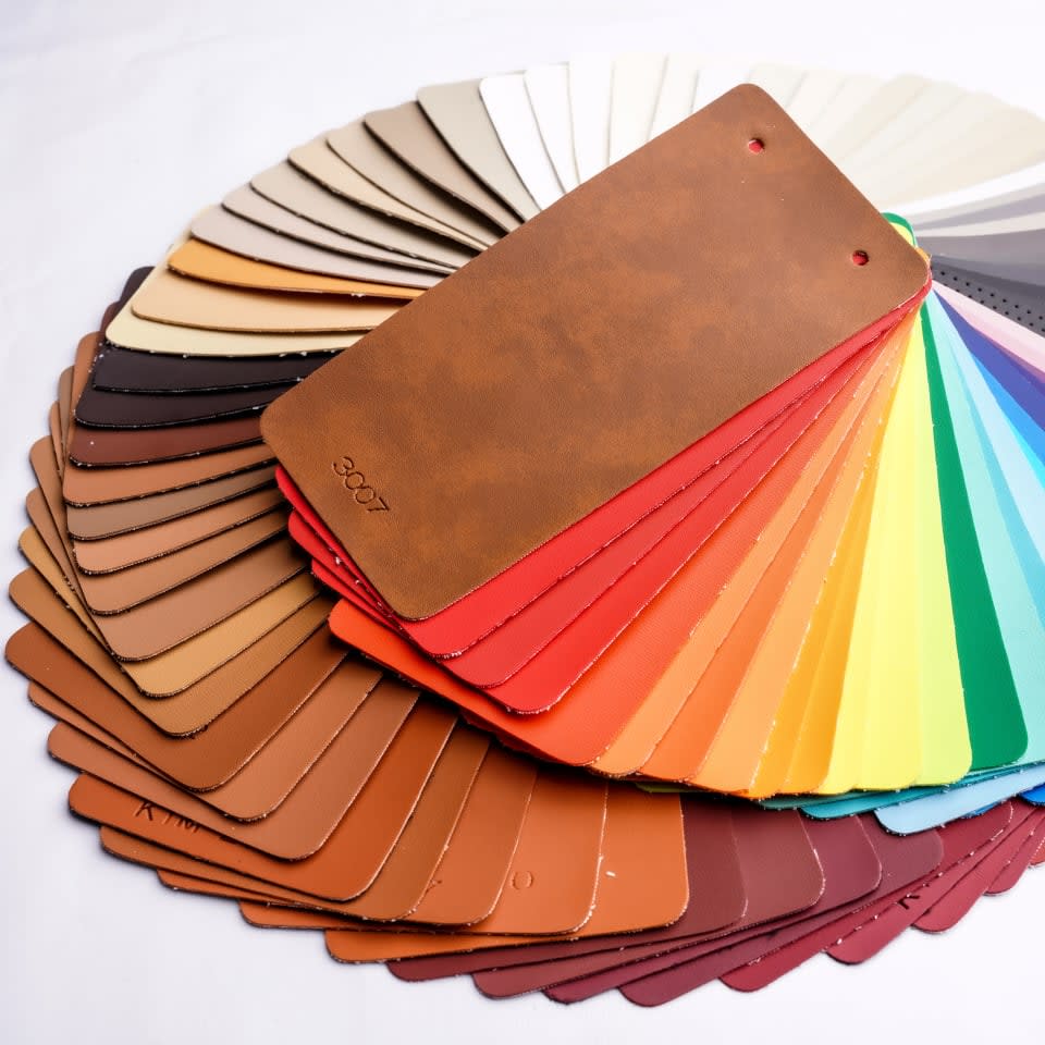 Multicolor embossed artificial leather