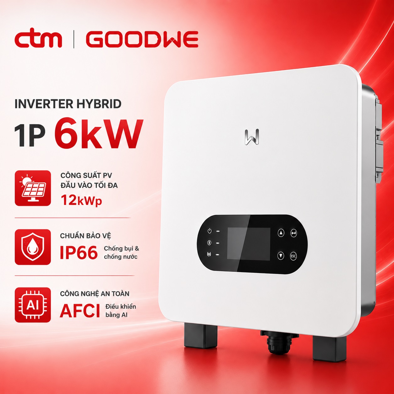 Inverter Hybrid GoodWe 1P 6kW 