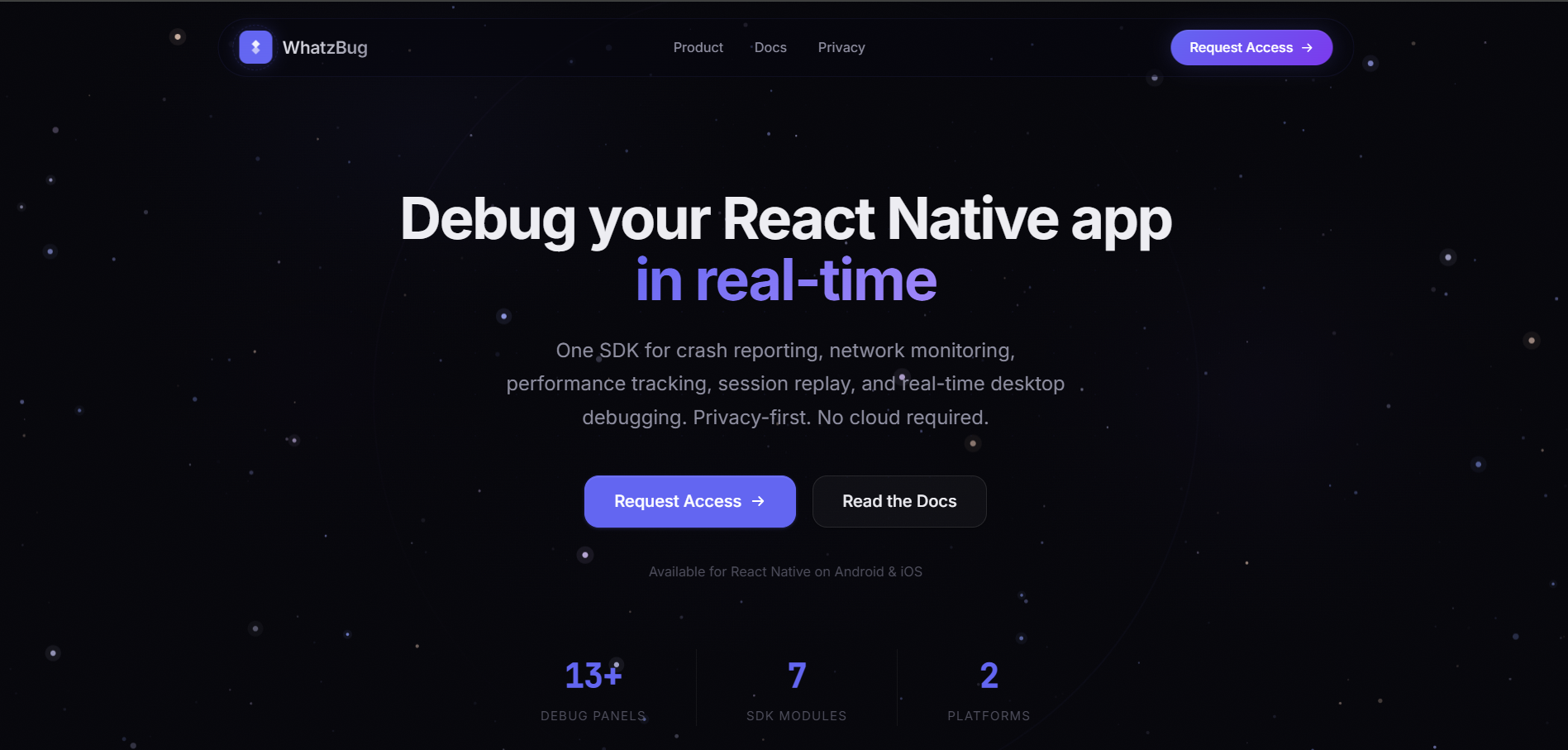 WhatzBug — React Native Mobile Observability Platform