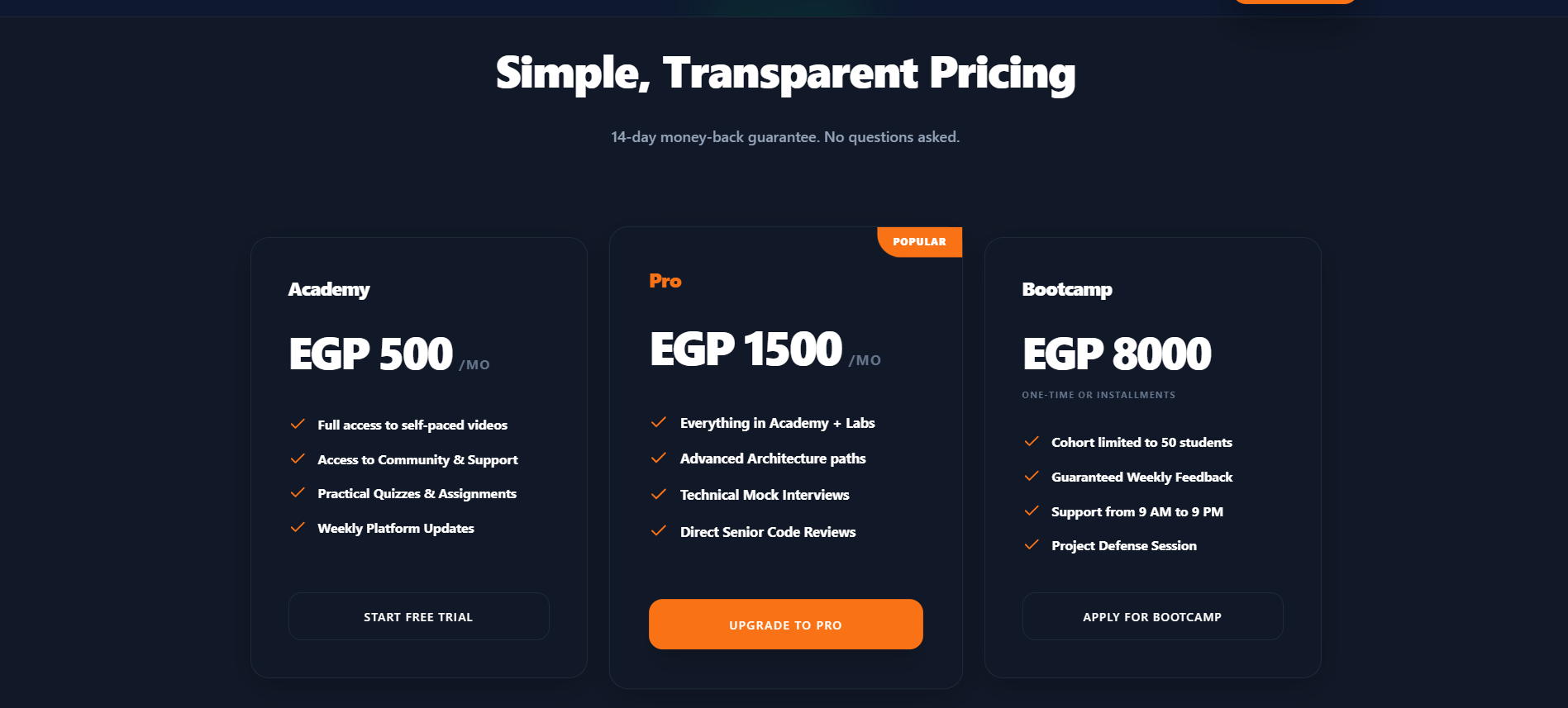 Pricing plans