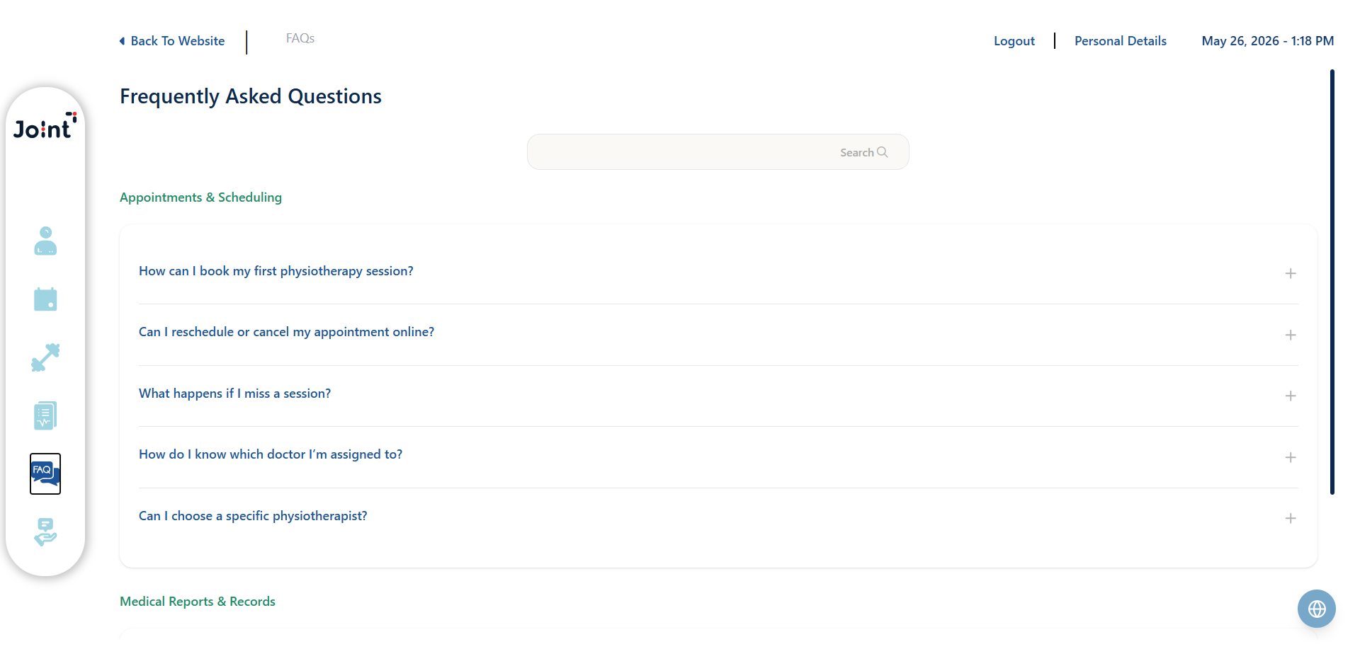 Frequently asked questions page