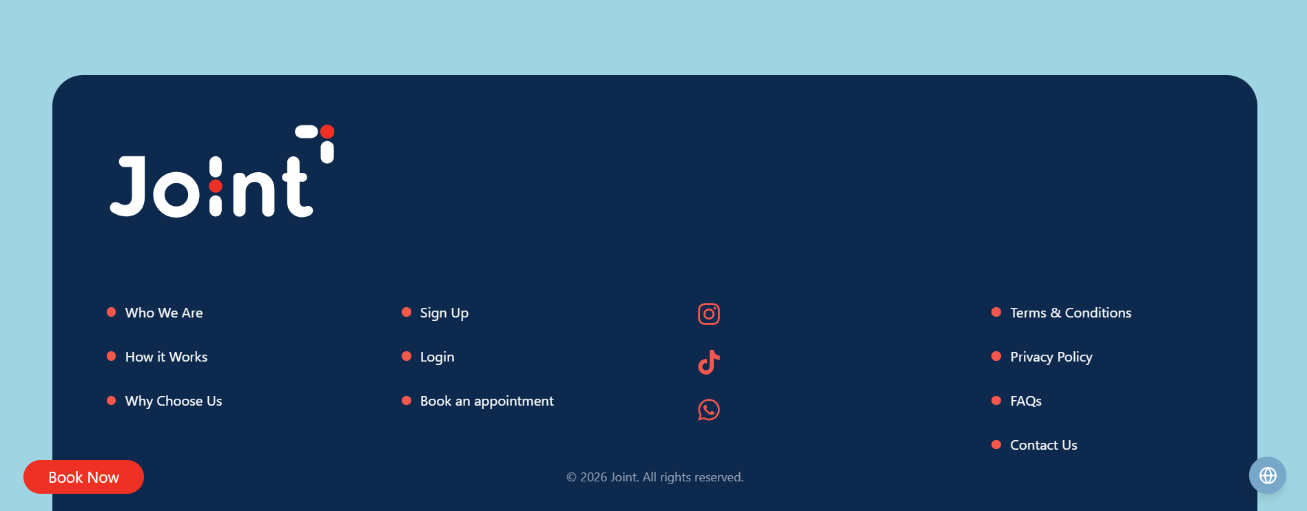 Website footer section