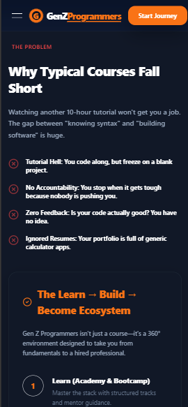 Learning challenges section
