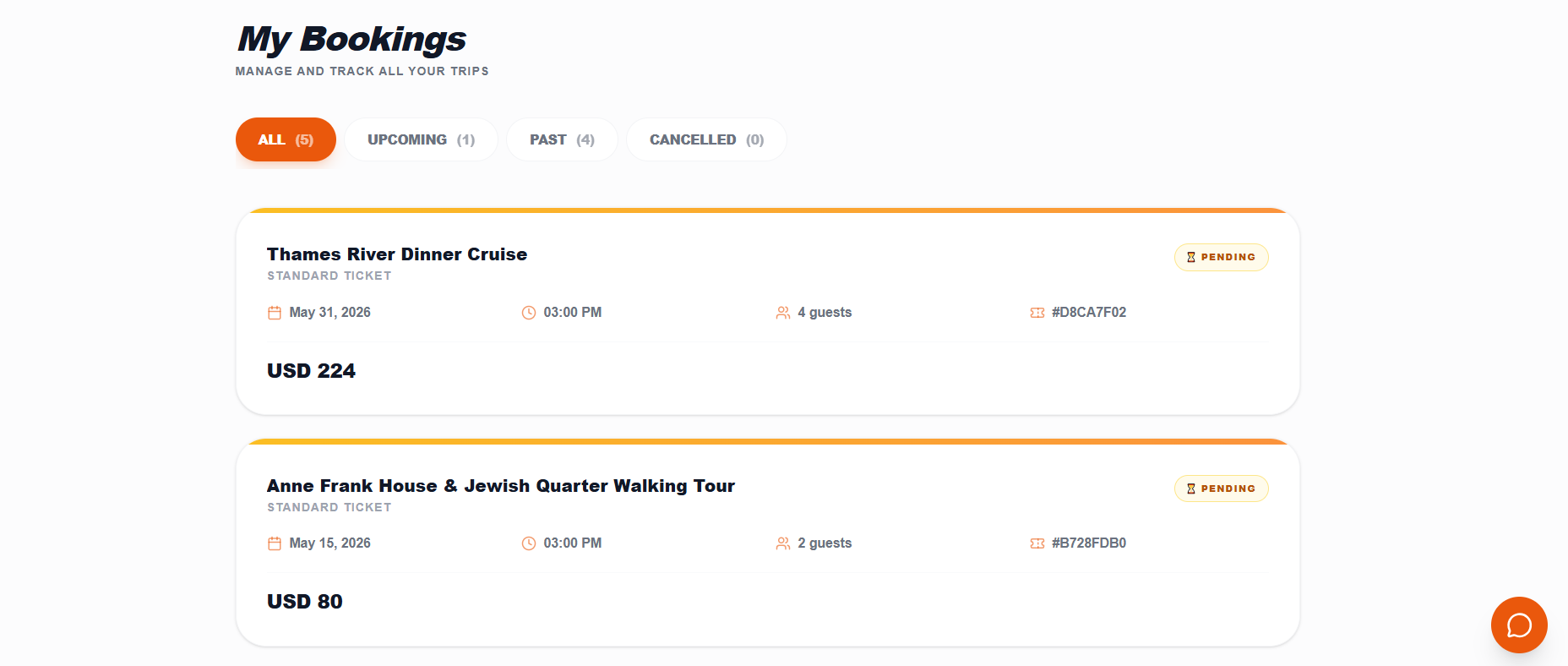 Booking management