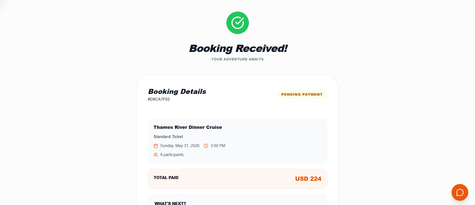 Booking confirmation