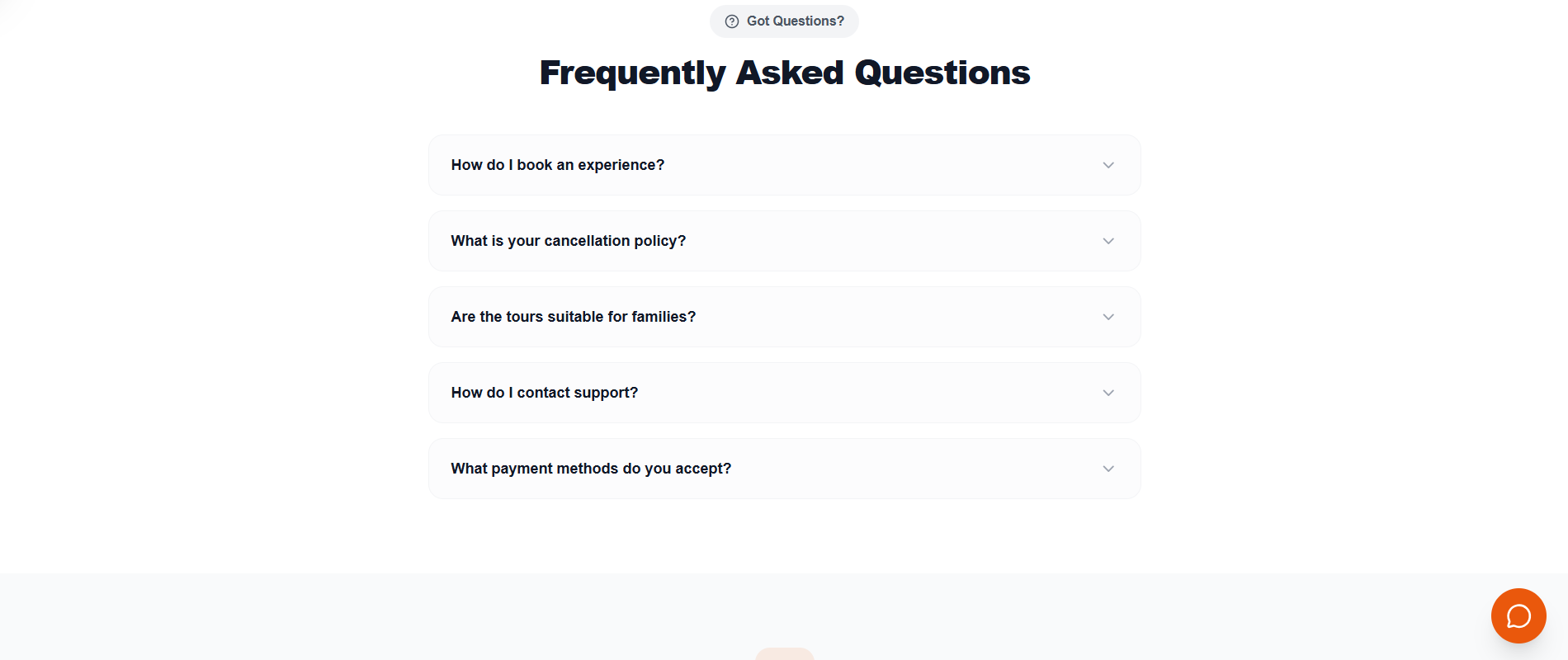 FAQ section