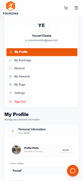 Mobile profile page