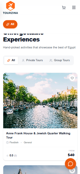 Mobile tours list