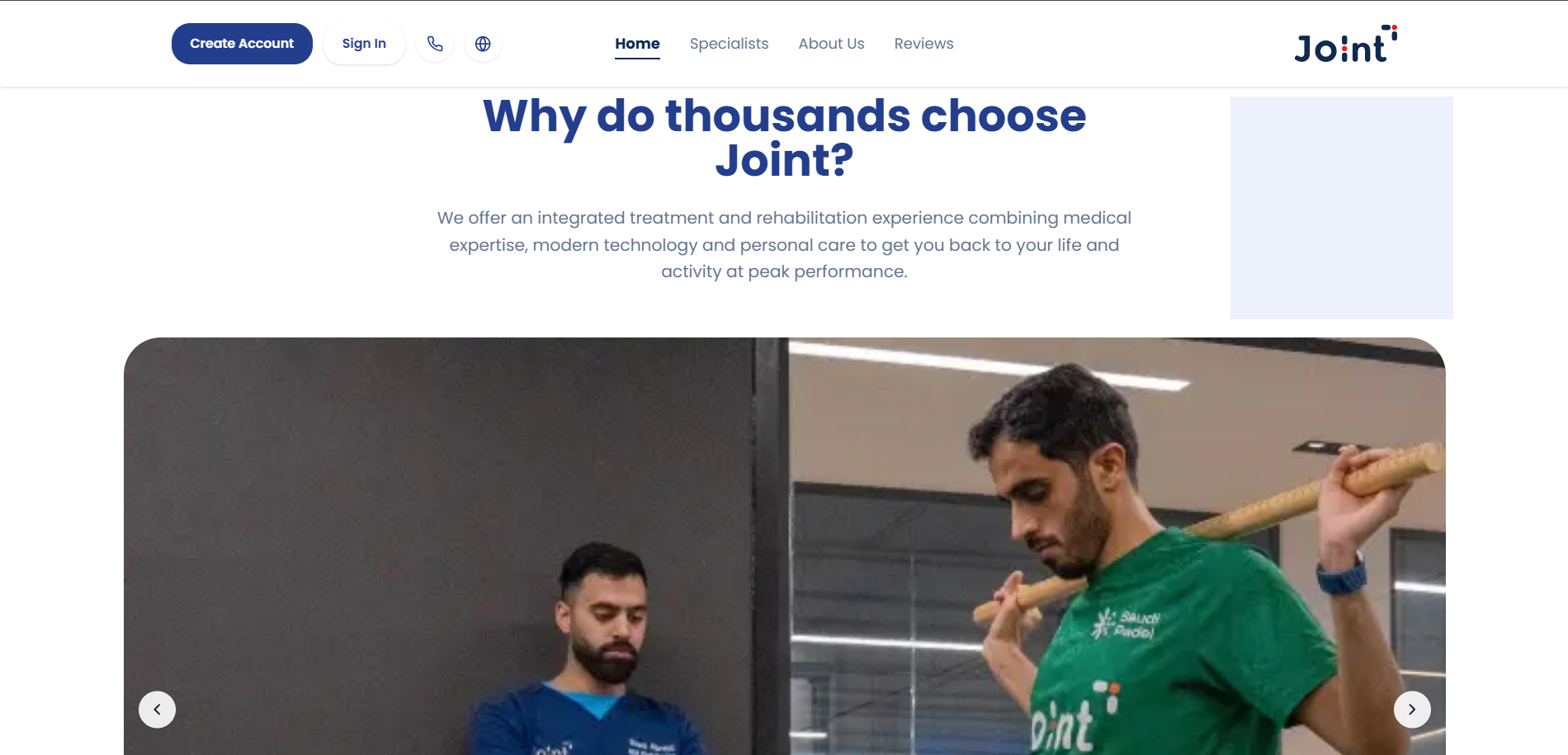 Why choose Joint rehabilitation services.