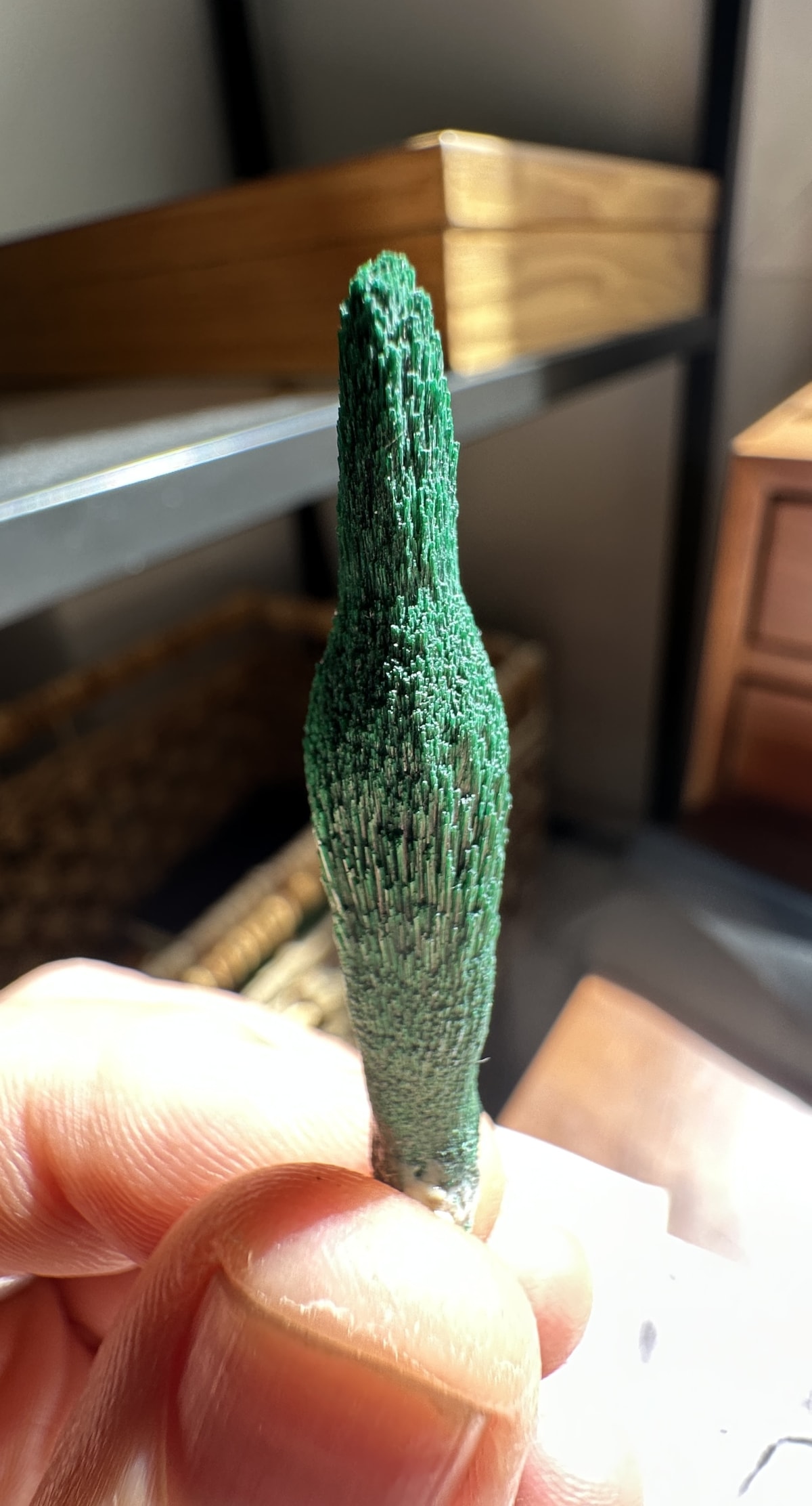 Malaquita Pseudomorfa tras Azurita de Azurite Workings (Kerrouchen), Caïdat de Kerrouchen, Béni Mellal-Khénifra, Marruecos